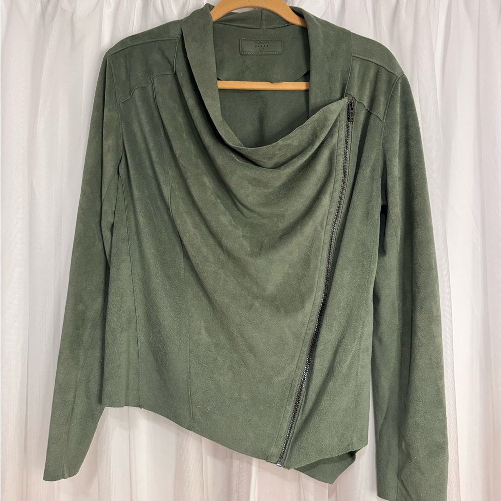 BlankNYC olive faux suede jacket Sz 1X